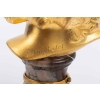 Sculpture tête d’enfant en bronze doré et marbre de MICHELET 20e siècle | Biron Sculpture tête d'enfant en bronze doré et marbre de MICHELET 20e siècle