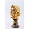 Sculpture tête d’enfant en bronze doré et marbre de MICHELET 20e siècle | Biron Sculpture tête d'enfant en bronze doré et marbre de MICHELET 20e siècle