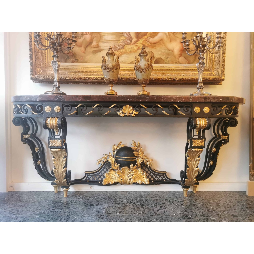 « Grande Console En Fer Forgé De Style Louis XVI De La Fin Du 19ème Siècle. » | Biron Antiquaire De Santos Marché Biron|Galerie De Santos Biron|Antiquaire Puce Saint Ouen- Galerie de Santos|Galerie de Santos|Marché Biron Antiquaire De Santos Mickaël|||||||