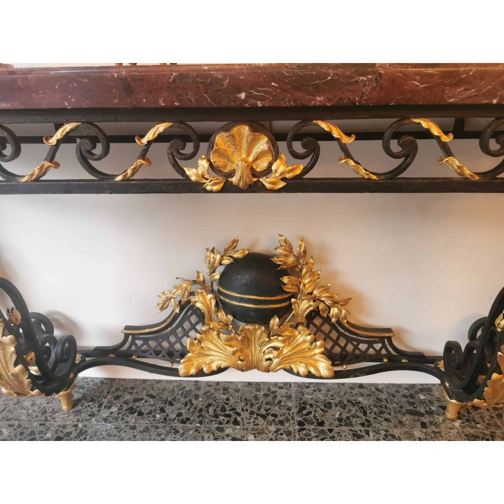 « Grande Console En Fer Forgé De Style Louis XVI De La Fin Du 19ème Siècle. » | Biron "Grande Console En Fer Forgé De Style Louis XVI De La Fin Du 19ème Siècle."