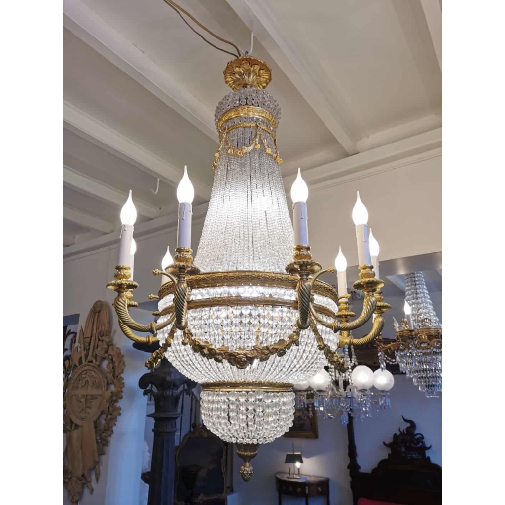Lustre Montgolfière L XVI, d’époque Napoléon III. | Biron ||
