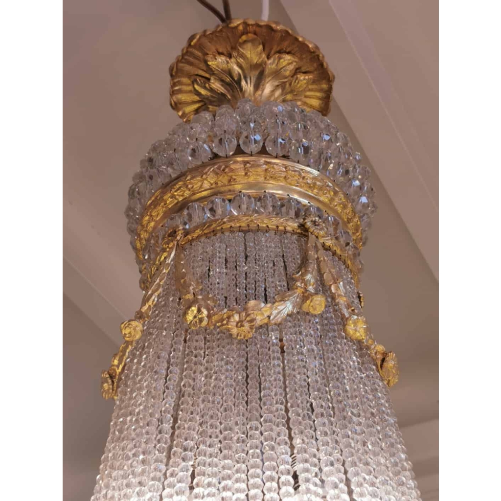 Lustre Montgolfière L XVI, d’époque Napoléon III. | Biron Lustre Montgolfière L XVI, d'époque Napoléon III.