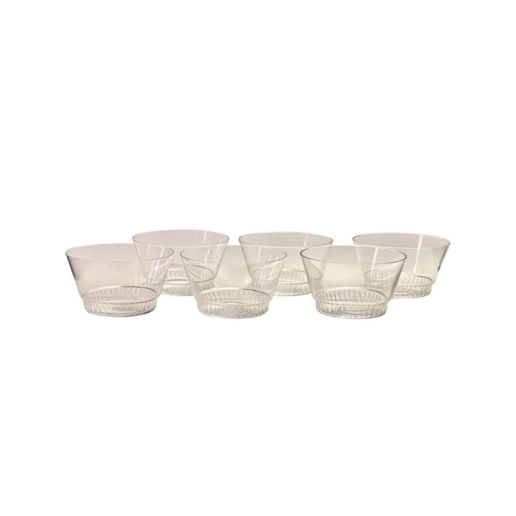 Suite de 6 Bols à Main « Bourgueil » verre blanc de René LALIQUE | Biron ||||||