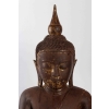 Bouddha en laque sèche, laqué, doré. Position de la prise de la terre à témoin. | Biron Bouddha en laque sèche, laqué, doré. Position de la prise de la terre à témoin.
