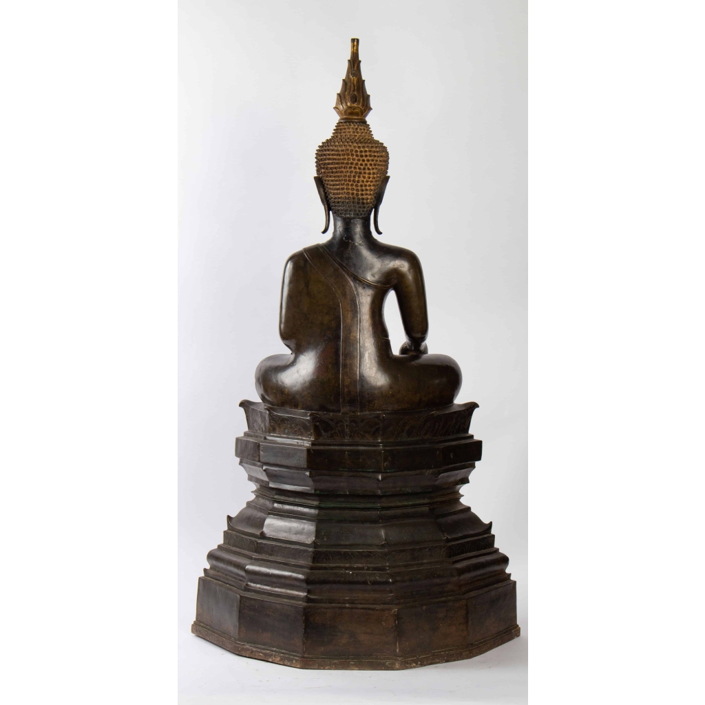 Bouddha bronze, position de la prise de la terre à témoin | Biron Bouddha bronze, position de la prise de la terre à témoin