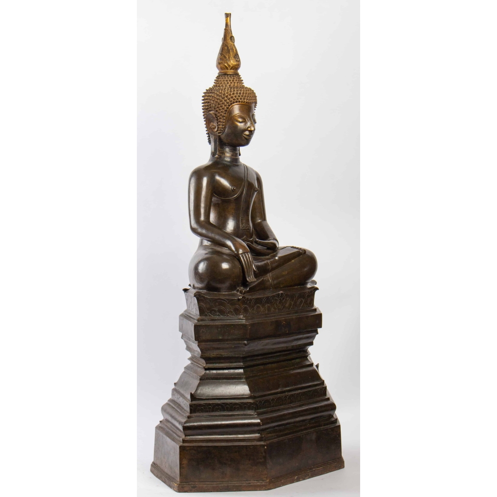 Bouddha bronze, position de la prise de la terre à témoin | Biron Bouddha bronze, position de la prise de la terre à témoin