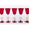 Six Verres Vénitiens ( Murano) Rouges Rubis à 2 Cygnes 1910 | Biron Six Verres Vénitiens ( Murano) Rouges Rubis à 2 Cygnes 1910