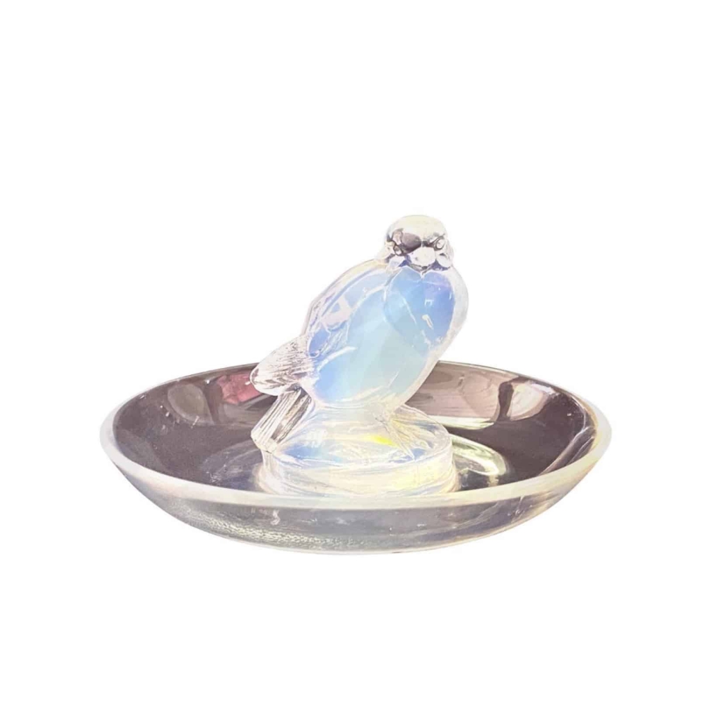 Cendrier Baguier « Moineau » verre opalescent de René LALIQUE | Biron |||||||