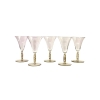 Suite de 5 Verres « Logelbach » verre blanc patiné sépia de René LALIQUE | Biron ||||||