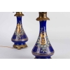 Paire de lampes bleues émaillées Napoléon III | Biron Paire de lampes bleues émaillées Napoléon III