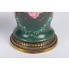 Paire de lampes vertes et fuchsia Napoléon III | Biron Paire de lampes vertes et fuchsia Napoléon III