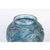 Vase « Sauterelles » verre blanc patiné bleu et vert à chaud de René LALIQUE | Biron Vase « Sauterelles » verre blanc patiné bleu et vert à chaud de René LALIQUE