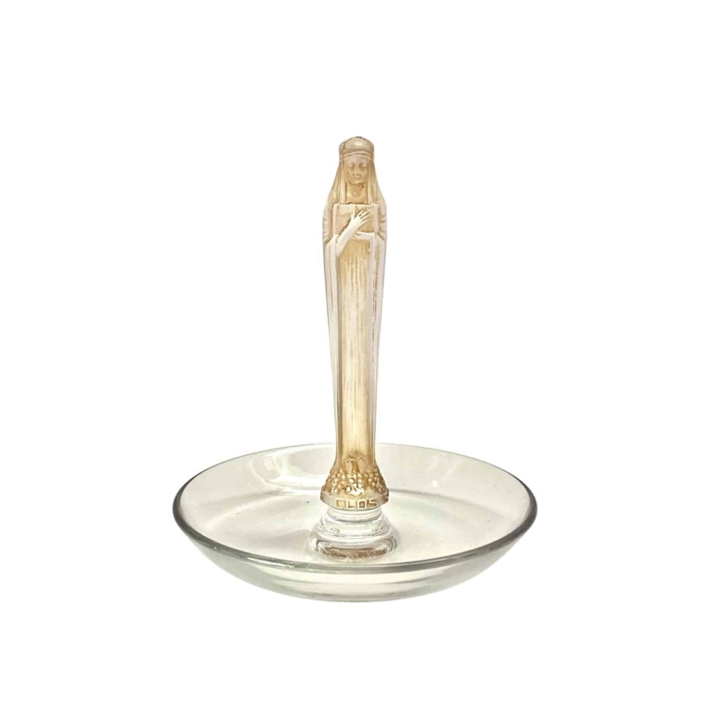 Cendrier Baguier « Clos Sainte-Odile » verre blanc patiné sépia de René LALIQUE | Biron ||||||