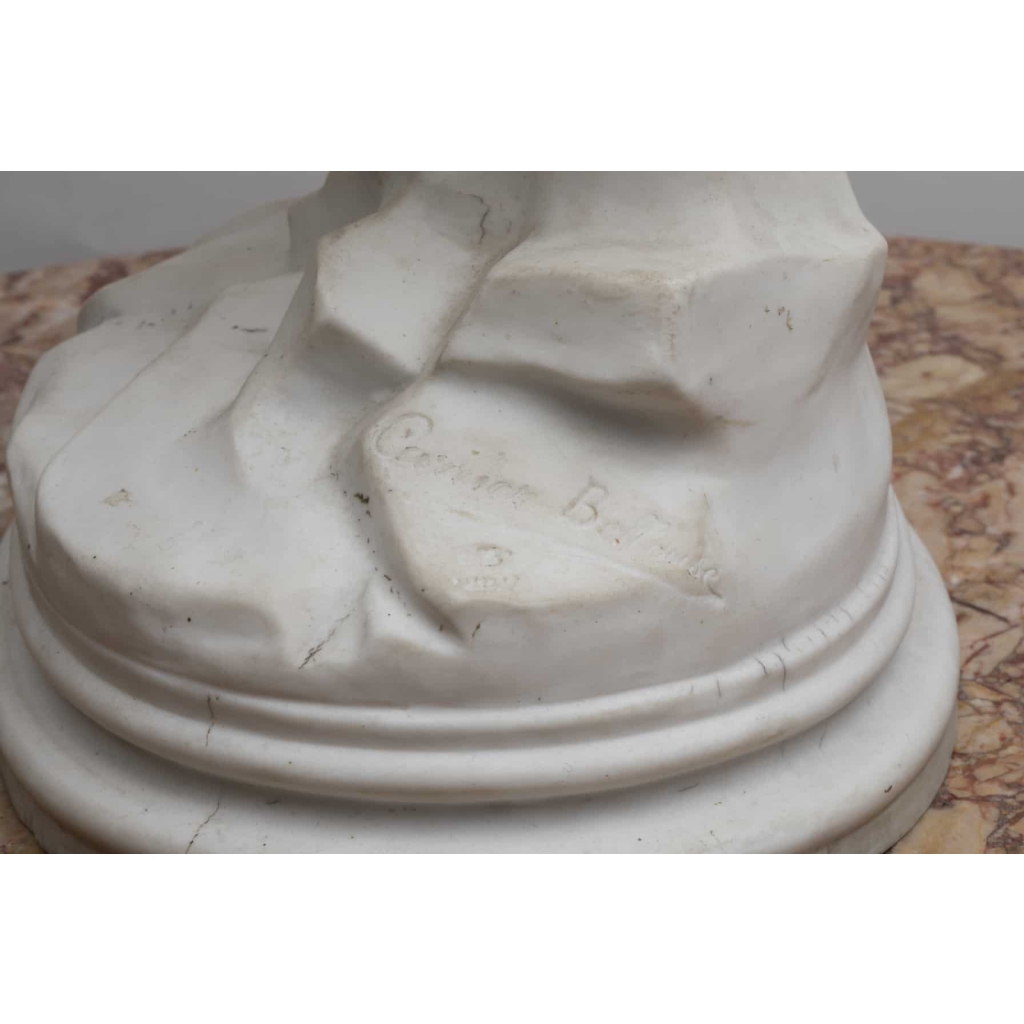 A Charming French Late 19th Century Biscuit Sculpture After Carriere-Belleuse Signed On The Base. | Biron A Charming French Late 19th Century Biscuit Sculpture After Carriere-Belleuse Signed On The Base.