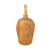 Vase « Douze Figurines avec Bouchon Figurine » verre blanc patiné sépia de René LALIQUE | Biron Vase "Douze Figurines avec Bouchon Figurine" verre blanc patiné sépia de René LALIQUE