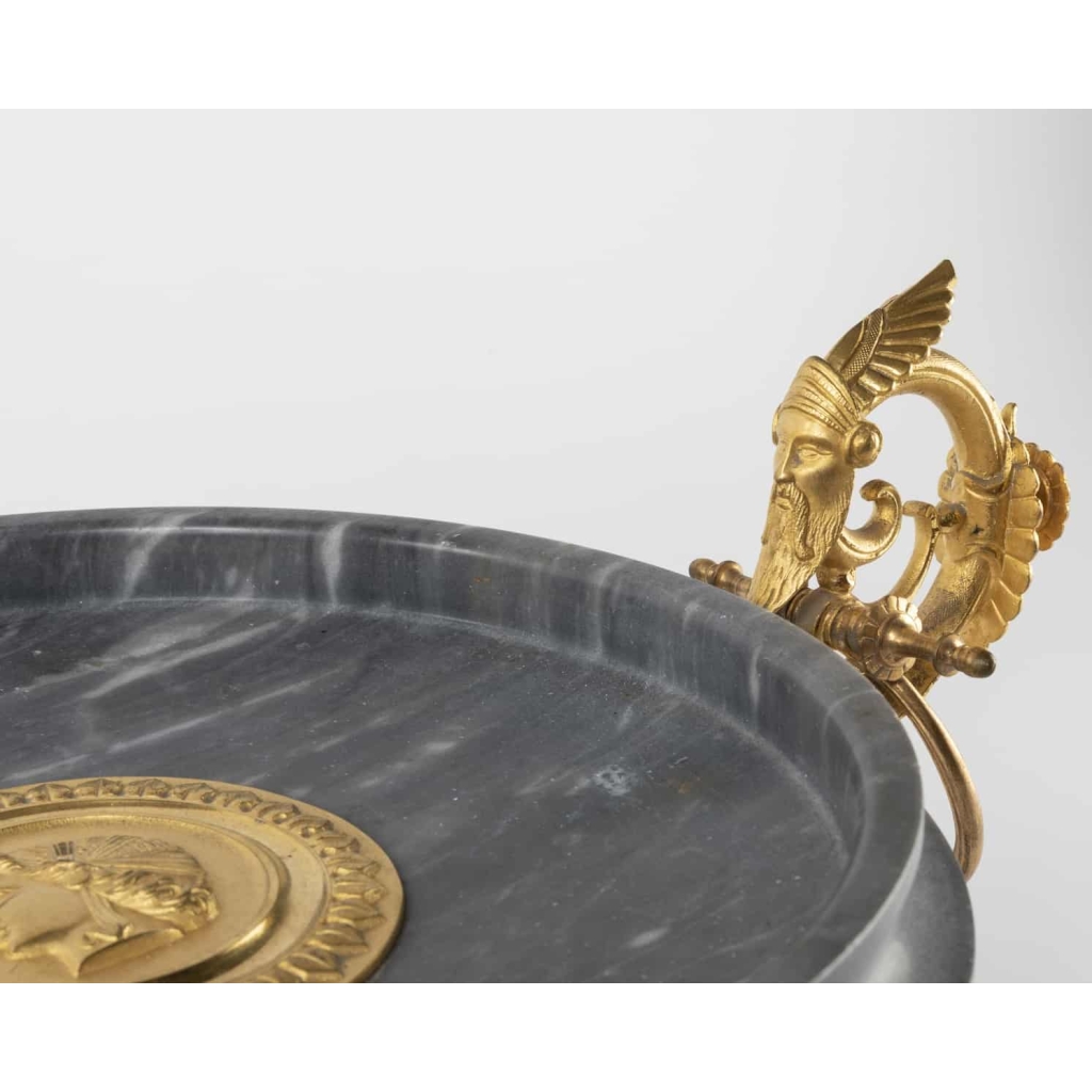 A French 19th Century neo-greek st. turquin marble and ormulu tazza. | Biron A French 19th Century neo-greek st. turquin marble and ormulu tazza.