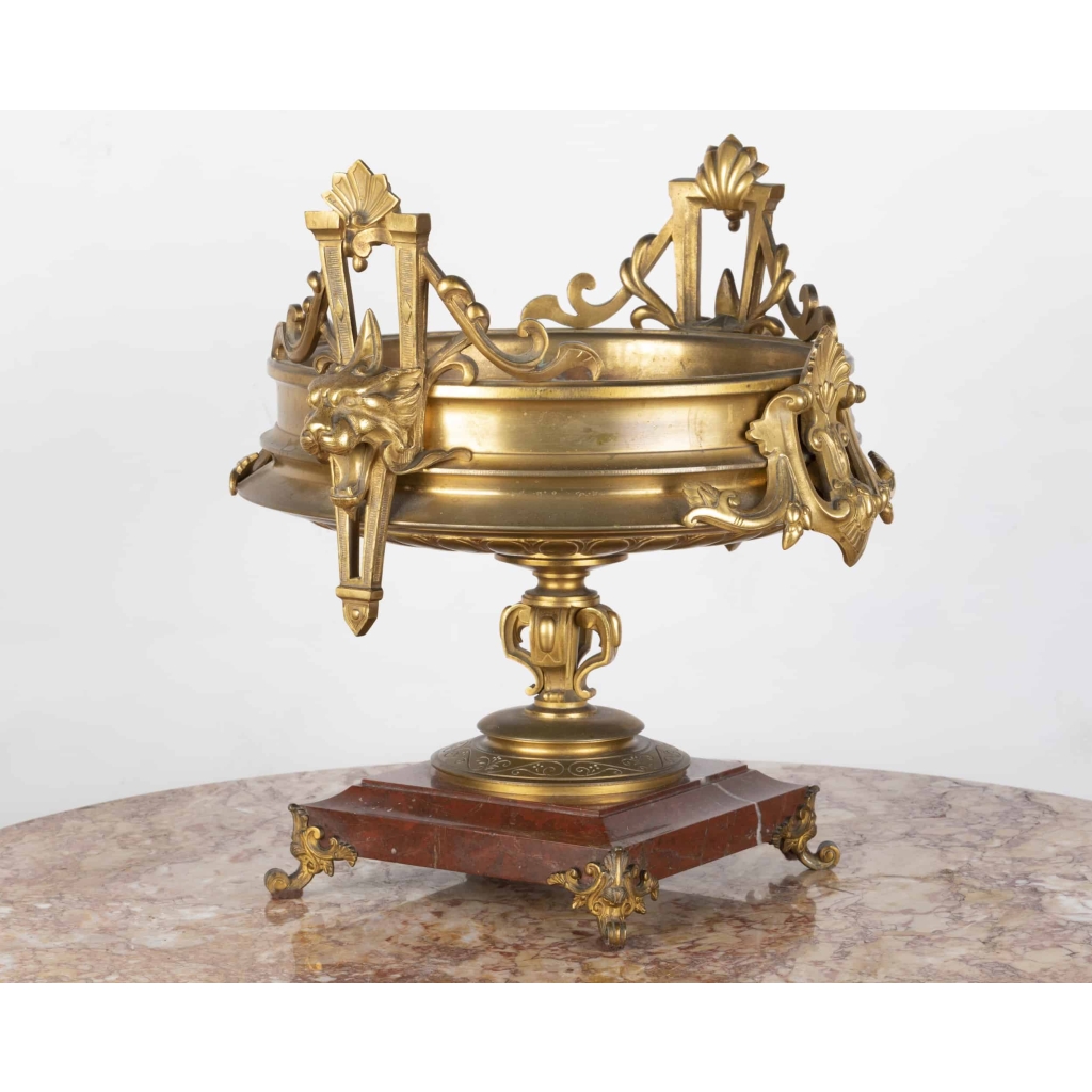 A French 19th Century Neo-Classical Ormulu and Marble Tazza. | Biron A French 19th Century Neo-Classical Ormulu and Marble Tazza.