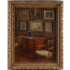 Tableau de J.C. Rosenberg Scène d’intérieur XIXème | Biron ||||||||||