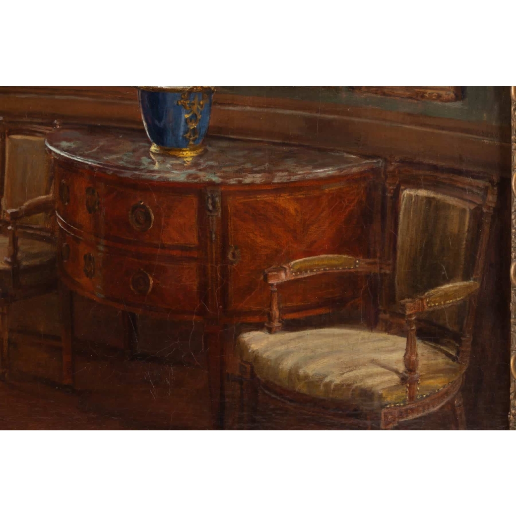 Tableau de J.C. Rosenberg Scène d’intérieur XIXème | Biron Tableau de J.C. Rosenberg Scène d'intérieur XIXème