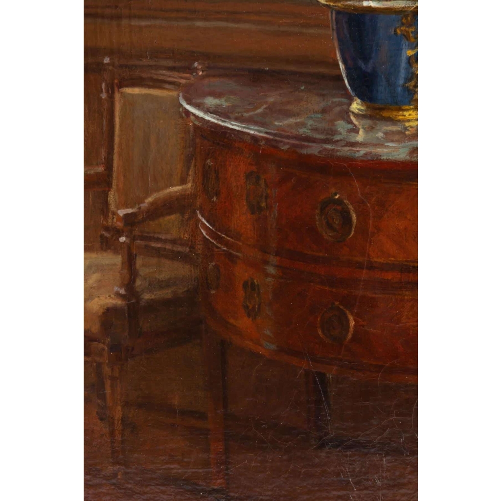 Tableau de J.C. Rosenberg Scène d’intérieur XIXème | Biron Tableau de J.C. Rosenberg Scène d'intérieur XIXème