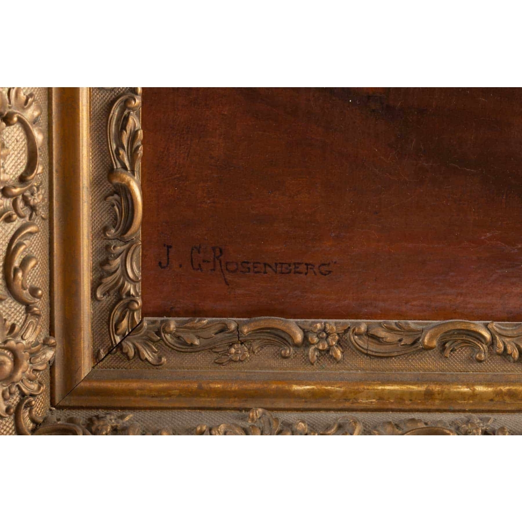 Tableau de J.C. Rosenberg Scène d’intérieur XIXème | Biron Tableau de J.C. Rosenberg Scène d'intérieur XIXème