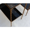 1970′ Paire de Bouts de Canapés en Bronze Doré Montants Décor Palmier Maison Charles 60 X 35 cm