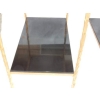 1970′ Paire de Bouts de Canapés en Bronze Doré Montants Décor Palmier Maison Charles 60 X 35 cm