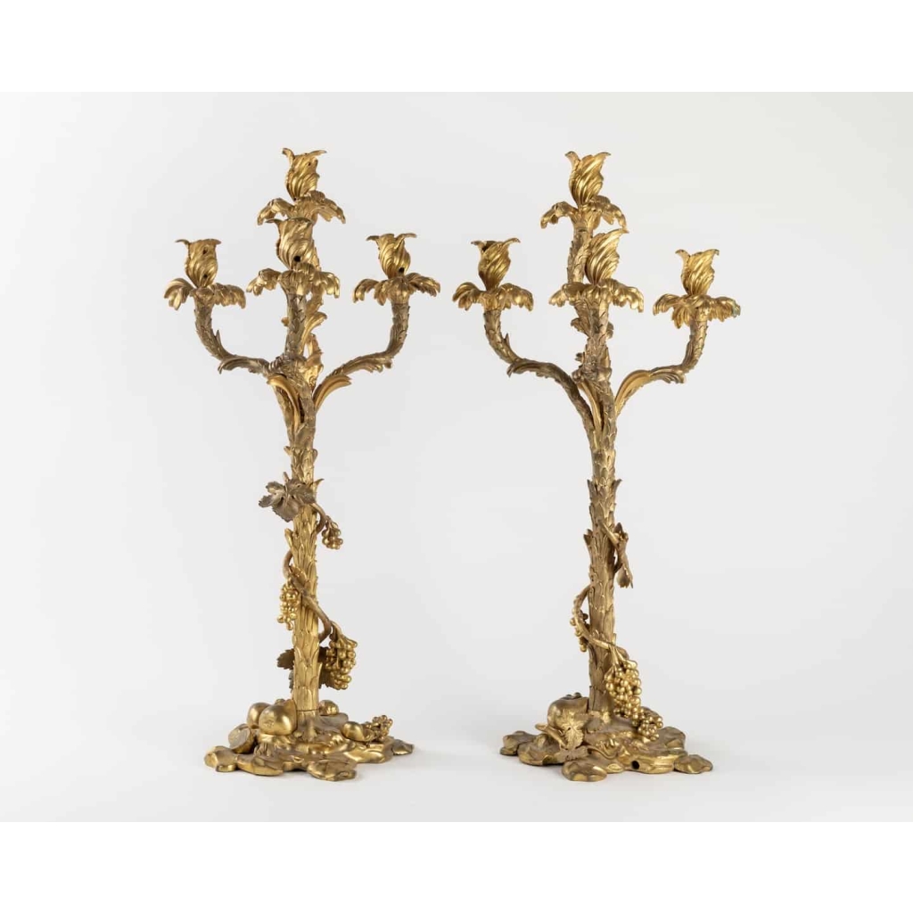 A Paire Of French 19th Century Ormulu Candelabras. | Biron |||||
