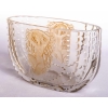 Vase « Flore » verre blanc patiné sépia de René LALIQUE | Biron Vase "Flore" verre blanc patiné sépia de René LALIQUE