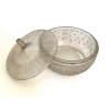 Boîte « Eglantines » verre blanc patiné sépia de René LALIQUE | Biron Boîte "Eglantines" verre blanc patiné sépia de René LALIQUE