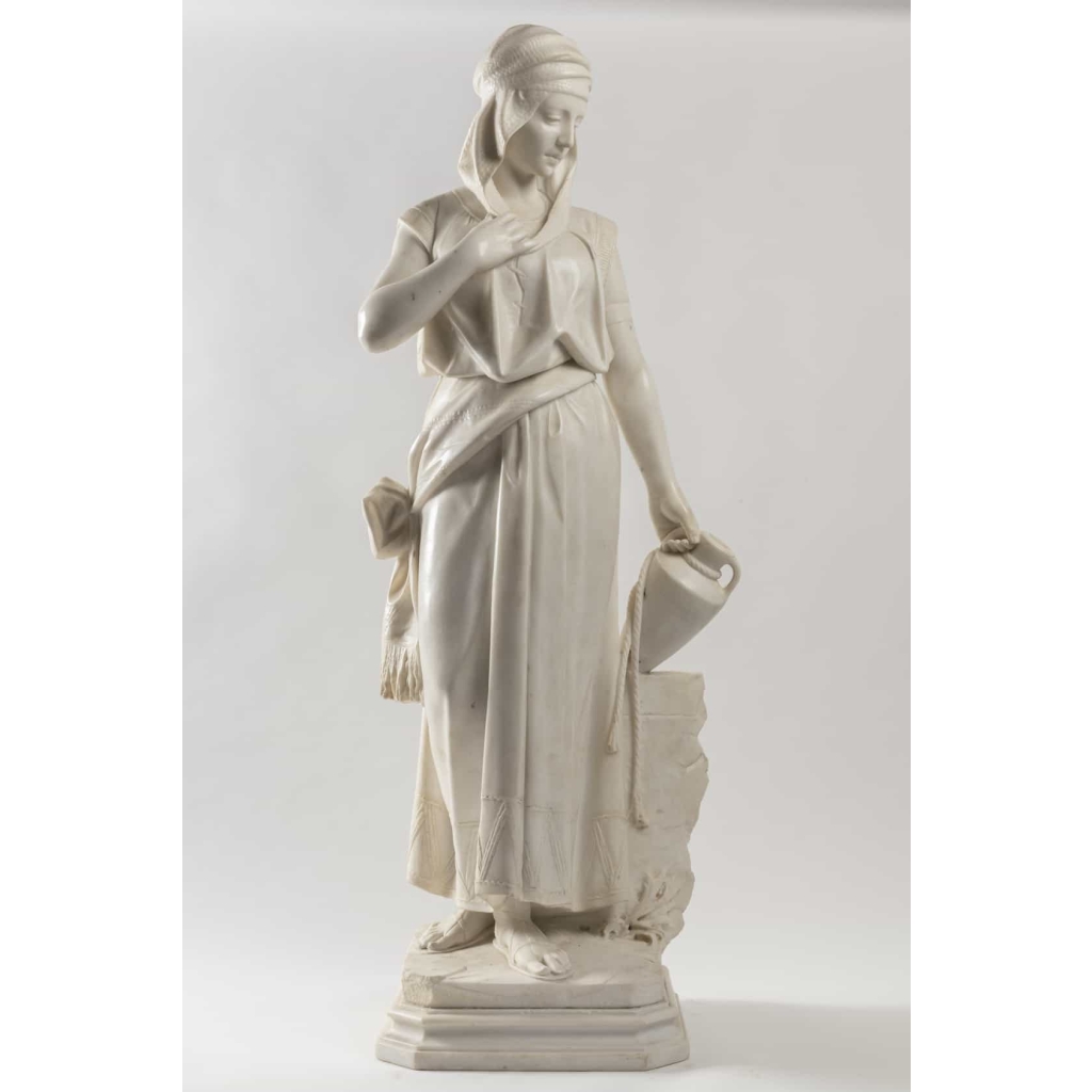 An Italian Late 19th Century Orientaliste White Carrara Marble Sculpture by Fernando VICCHI. | Biron |||||||