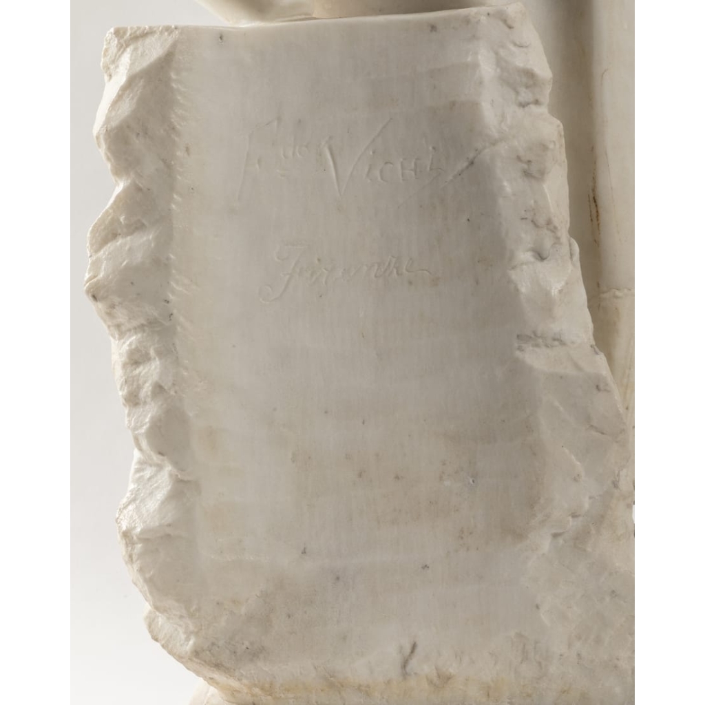 An Italian Late 19th Century Orientaliste White Carrara Marble Sculpture by Fernando VICCHI. | Biron An Italian Late 19th Century Orientaliste White Carrara Marble Sculpture by Fernando VICCHI.