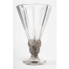Vase « Faune » cristal blanc moulé-pressé, taillé et patiné gris de René LALIQUE | Biron Vase « Faune » cristal blanc moulé-pressé, taillé et patiné gris de René LALIQUE