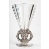 Vase « Faune » cristal blanc moulé-pressé, taillé et patiné gris de René LALIQUE | Biron Vase « Faune » cristal blanc moulé-pressé, taillé et patiné gris de René LALIQUE
