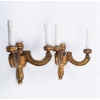 Paire d'appliques en bois doré Art Déco
