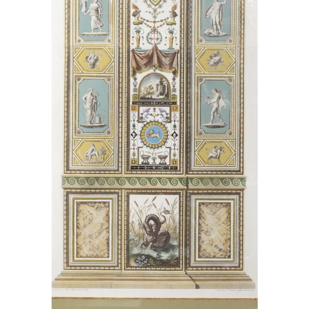 A Pair of Italian 18th Century Fresco Pilasters Ingravings. By Juanes Volpato Rome 1775. | Biron A Pair of Italian 18th Century Fresco Pilasters Ingravings. By Juanes Volpato Rome 1775.