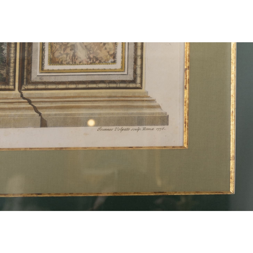 A Pair of Italian 18th Century Fresco Pilasters Ingravings. By Juanes Volpato Rome 1775. | Biron A Pair of Italian 18th Century Fresco Pilasters Ingravings. By Juanes Volpato Rome 1775.