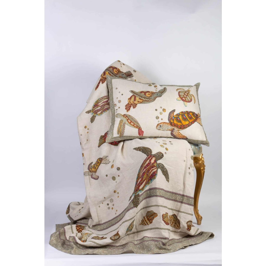 Tissu en lin « Tortues » | Biron Tissu en lin "Tortues"