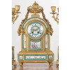 A French 19th Century Louis XVI St. Ormulu and Sèvres Porcelain Garniture. | Biron A French 19th Century Louis XVI St. Ormulu and Sèvres Porcelain Garniture.