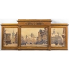 Aquarelle en triptyque représentant la ville de Varsovie sous la neige. Tadeuz Cieslewsky | Biron ||||||||