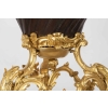 A French 19th Century Guilt and Patinated Bronze Jardinière on Stand.