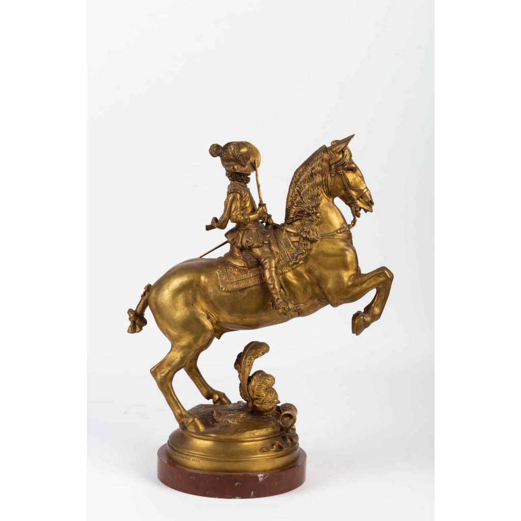 Sculpture en bronze doré de FREMIET Napoléon III 19e siècle | Biron Sculpture en bronze doré de FREMIET Napoléon III 19e siècle