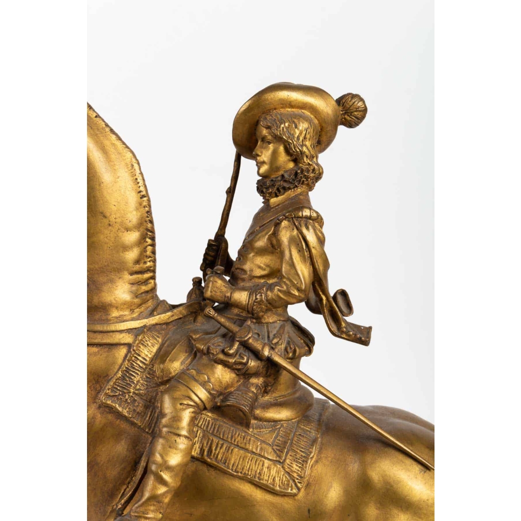 Sculpture en bronze doré de FREMIET Napoléon III 19e siècle | Biron Sculpture en bronze doré de FREMIET Napoléon III 19e siècle