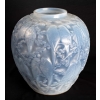 Vase "Perruches" verre opalescent triple couche patiné bleu de René LALIQUE