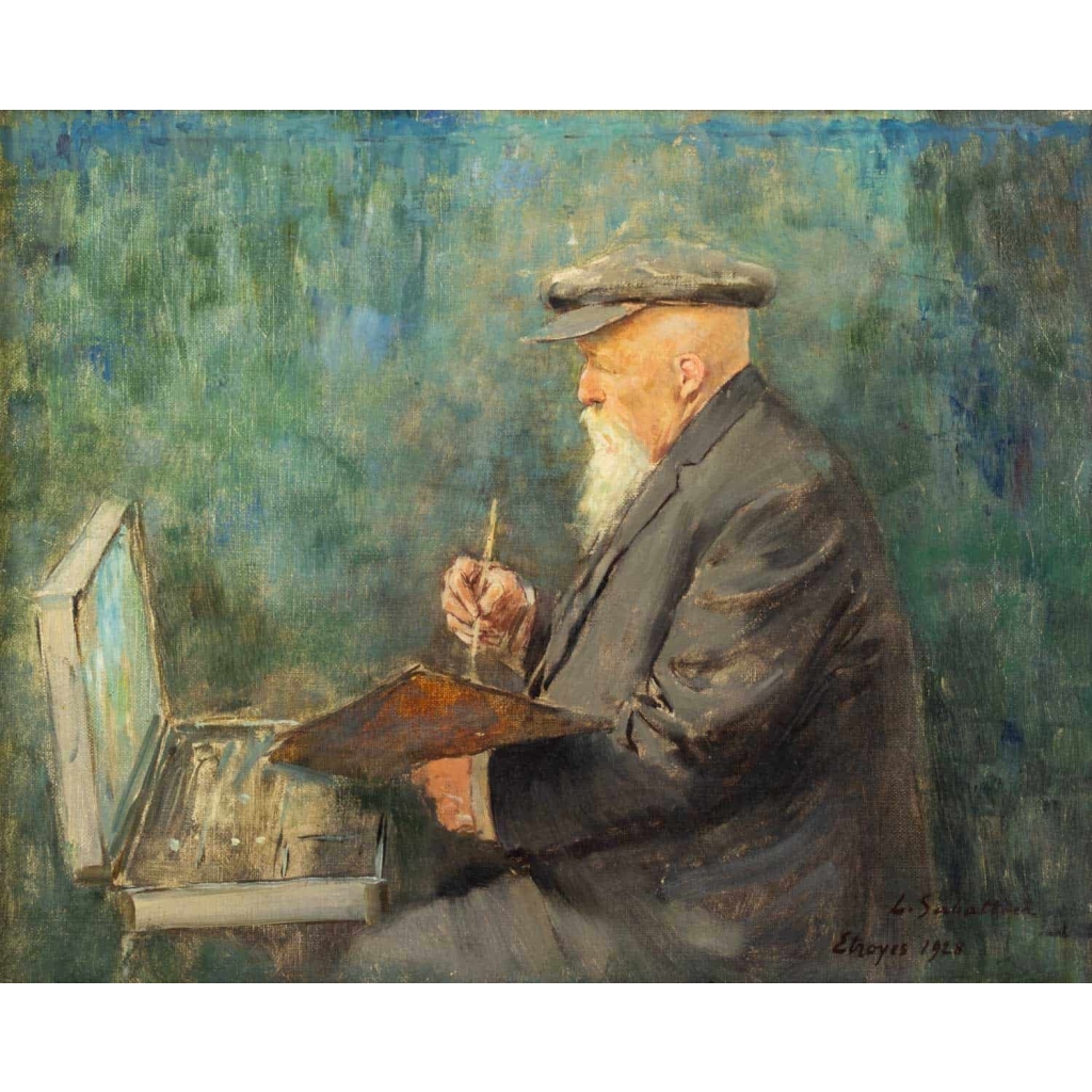Huile sur toile, Portrait d’un peintre, Louis-Rémy Sabattier 3
