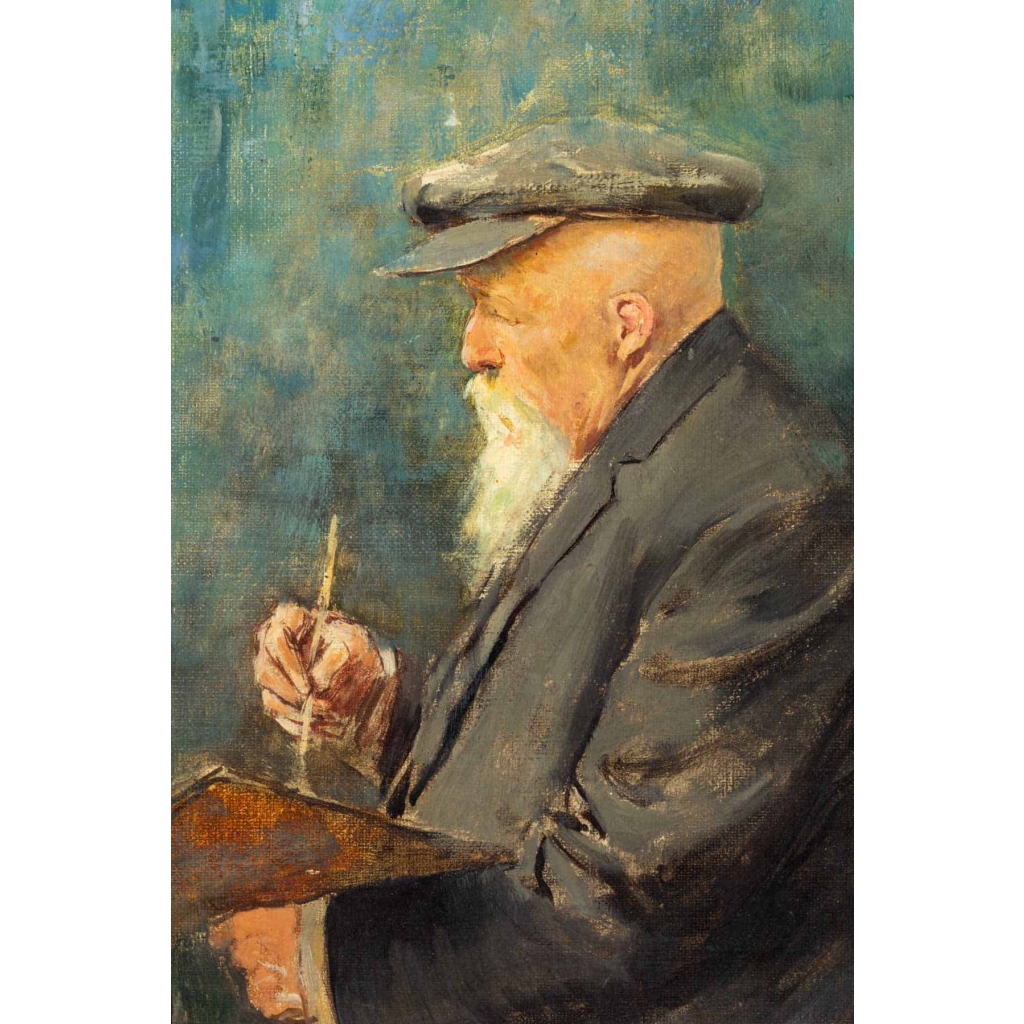 Huile sur toile, Portrait d’un peintre, Louis-Rémy Sabattier 4