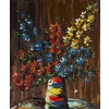 Tableau de S. Abrys vers 1950 "Bouquet de Campanules"