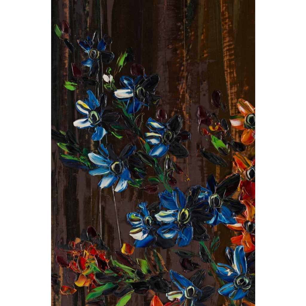 Tableau de S. Abrys vers 1950 "Bouquet de Campanules"