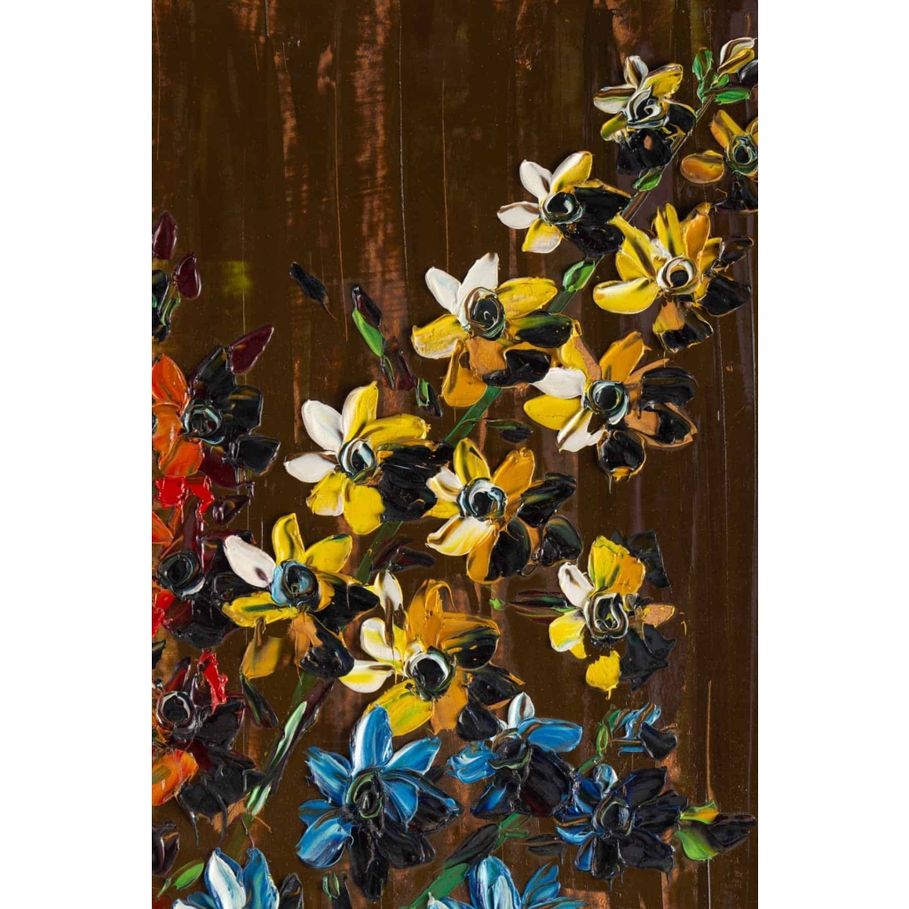 Tableau de S. Abrys vers 1950 "Bouquet de Campanules"