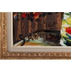 Tableau de S. Abrys vers 1950 "Bouquet de Campanules"